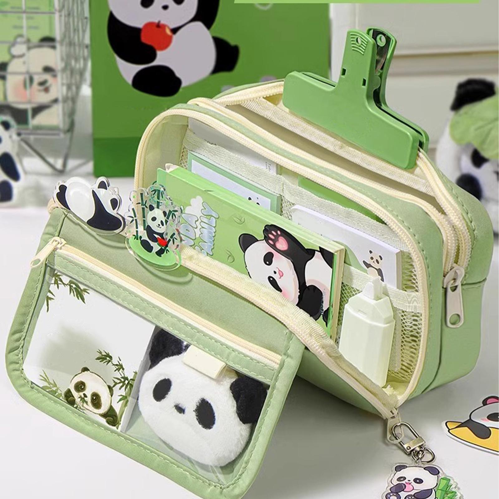 Aesthetic Large Pencil Case Pouch - Trousse à crayons esthétique Panda, grande