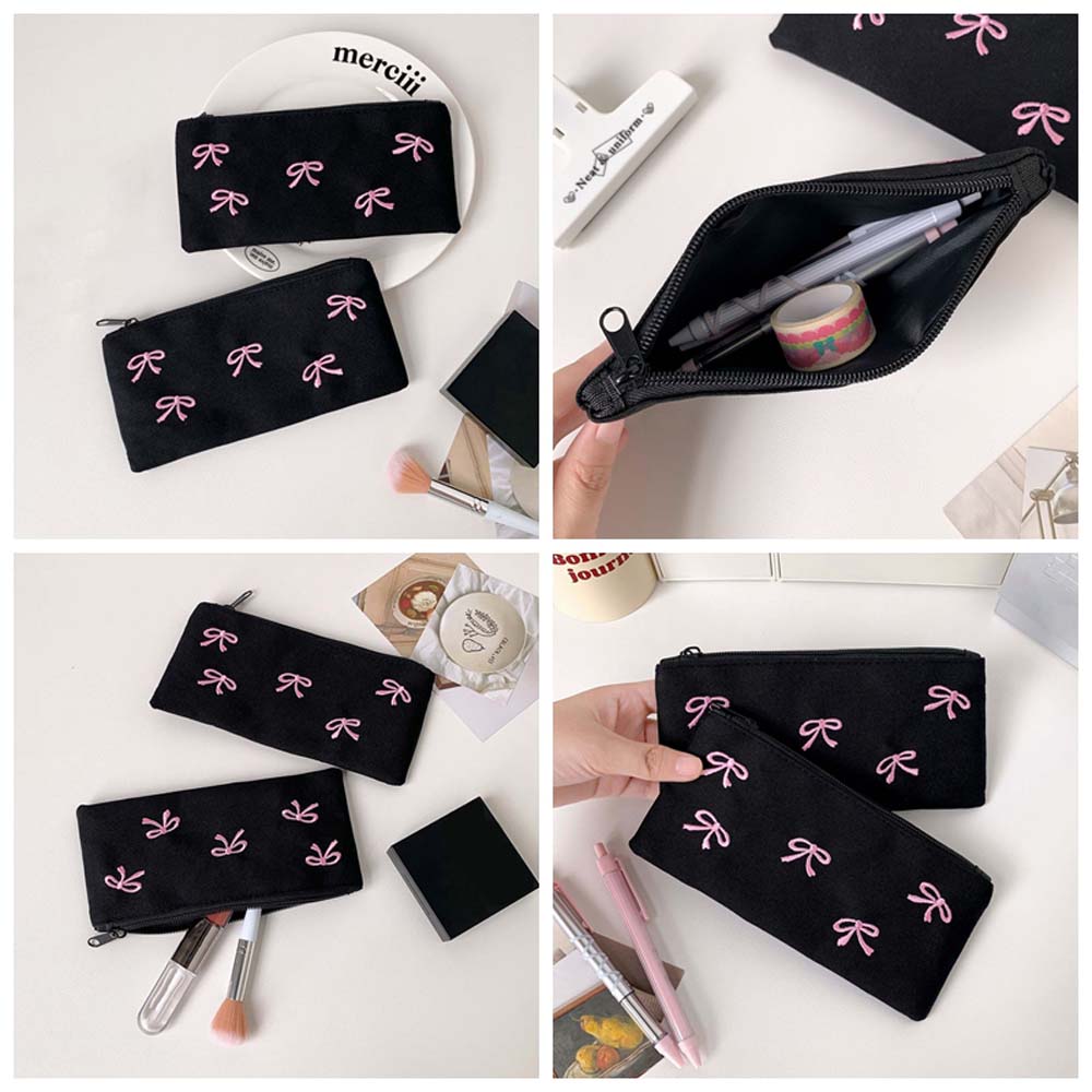 Sac de papeterie à nœud papill - Aesthetic Large Pencil Case Pouch avis et prix