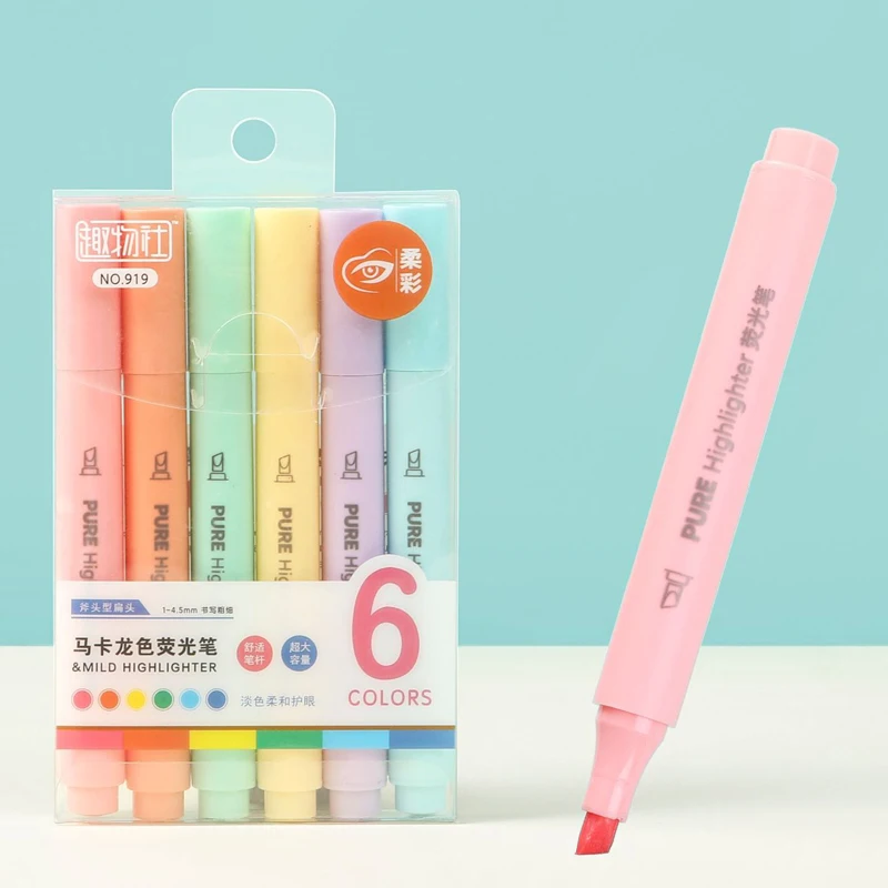 Stylos surligneurs Pastel 6 pi - Pastel Highlighter Set Double Ended avis et prix