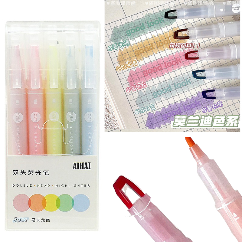 Stylo surligneur à Double poin - Pastel Highlighter Set Double Ended avis et prix